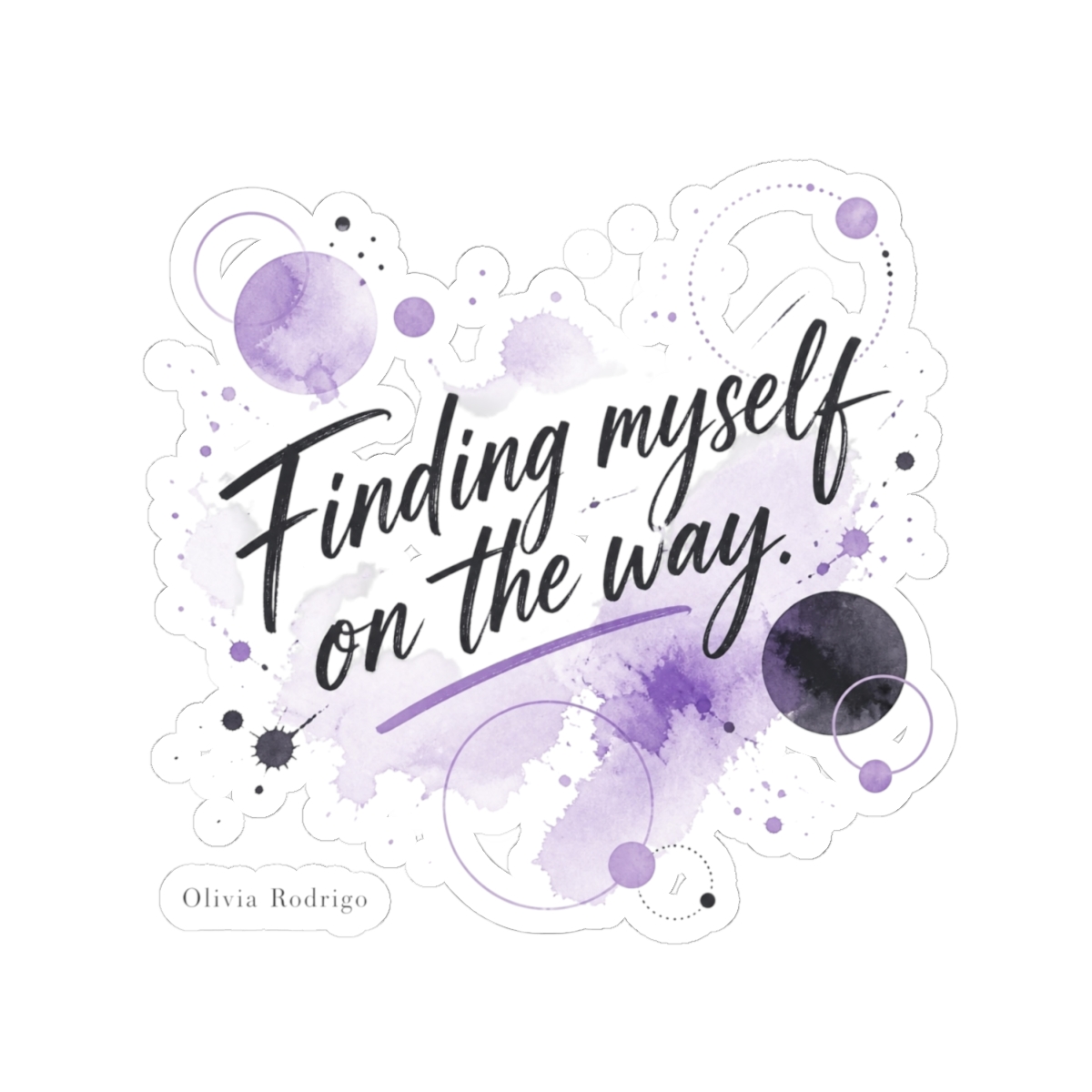 Olivia Rodrigo "Finding myself on the way." Sticker - alternate angle 2, merchandise