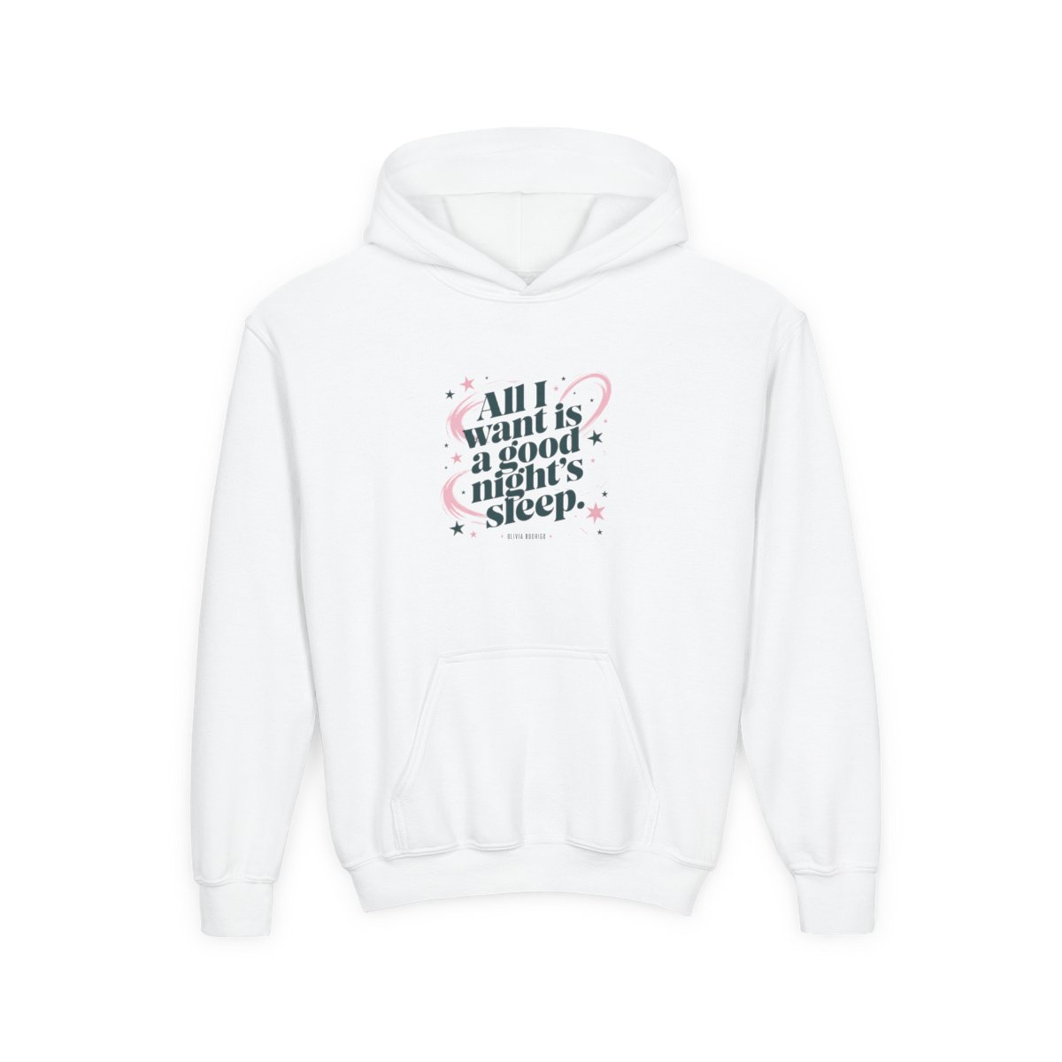 Olivia Rodrigo "All I want is a good night’s sleep." Kids Hoodie - Olivia Rodrigo official Hoodies merch